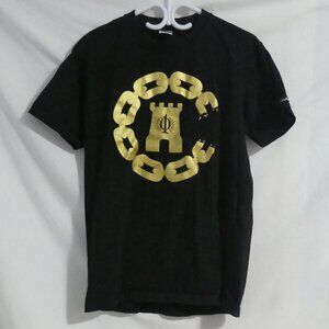 CROOKS & CASTLES | large | Black Short Sleeve T-Shirt / Tee | Gold Chain Design